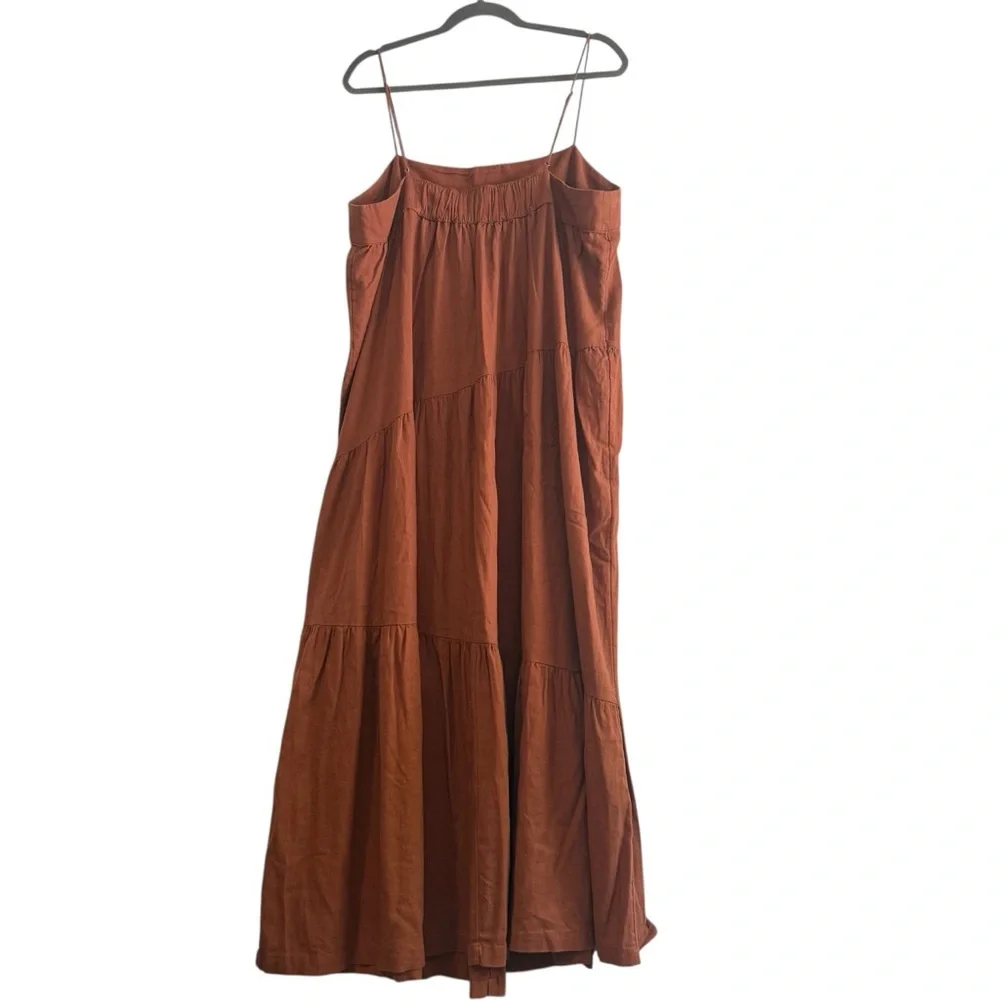 Abercrombie & Fitch Rust Asymmetrical Tiered Maxi Dress Size‎ XL
